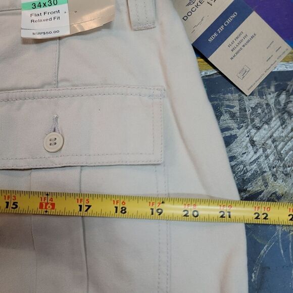 Dockers Khakie Flat Front Cargo Pants, men's 34x30, new with tags, 100% cotton - Picture 12 of 12